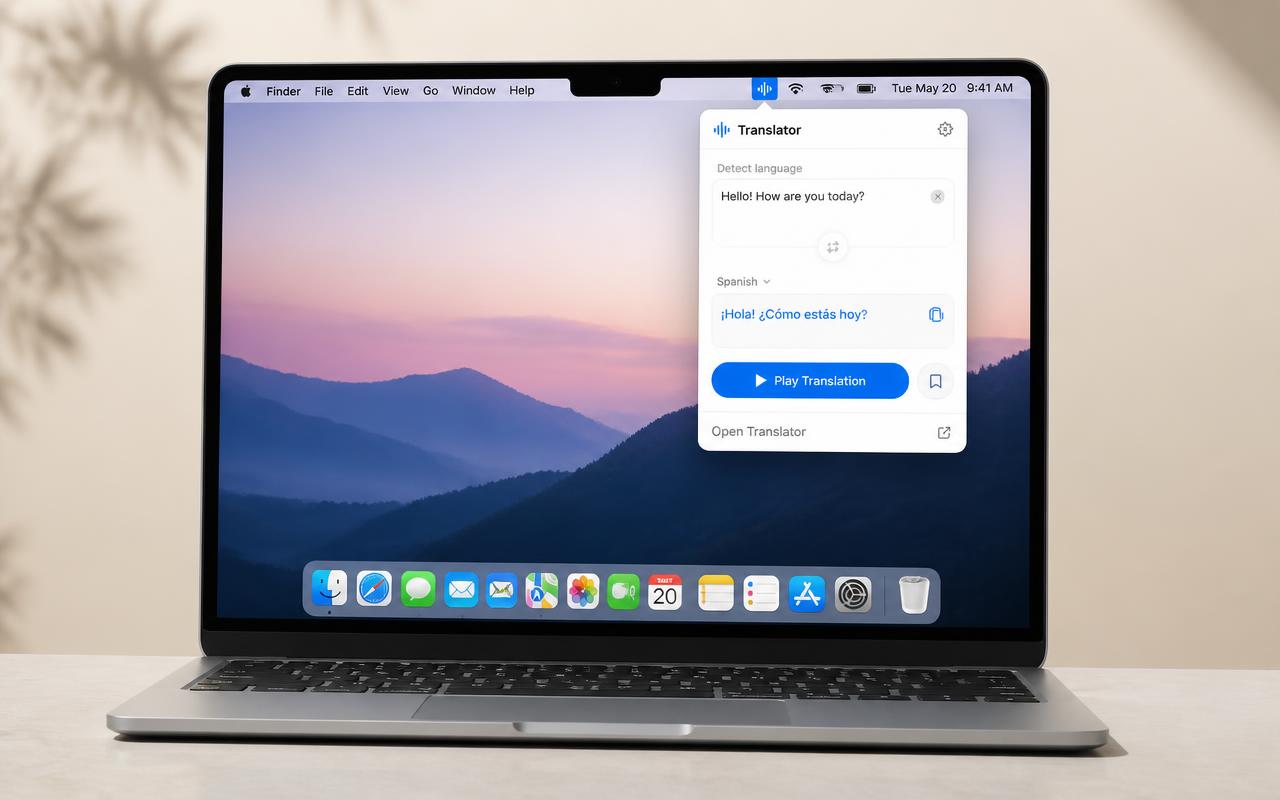 有道翻译 macOS 版菜单栏迷你翻译窗口界面